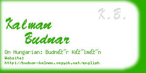 kalman budnar business card